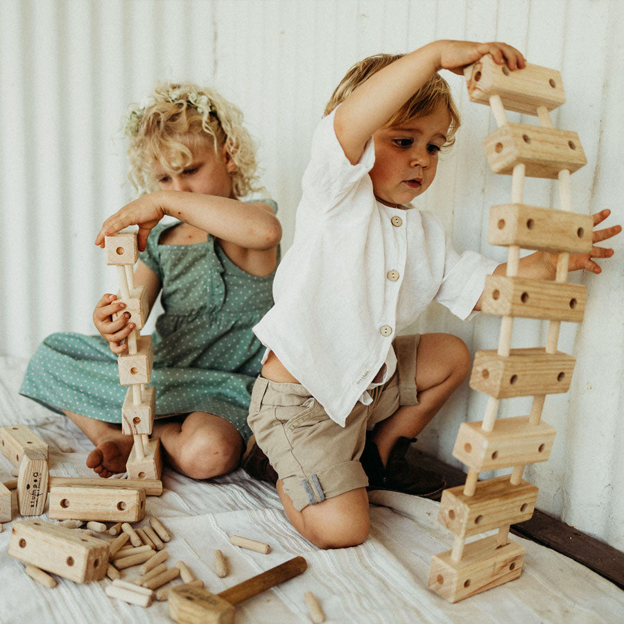 kids wooden building blocks