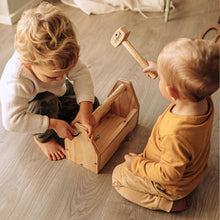 Load image into Gallery viewer, kids wooden tool box kit
